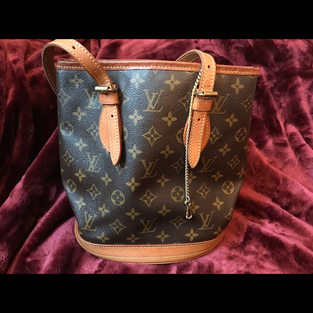 Auth Louis Vuitton monogram bucket bag pm vintage